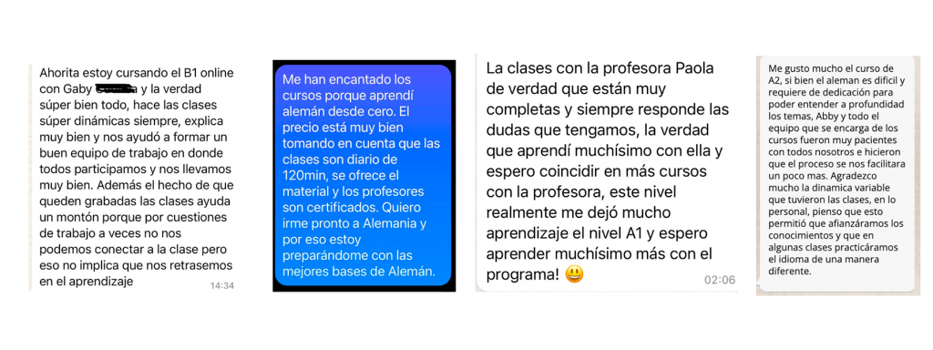 Testimonios de alumnos que han aprendido en Alemania