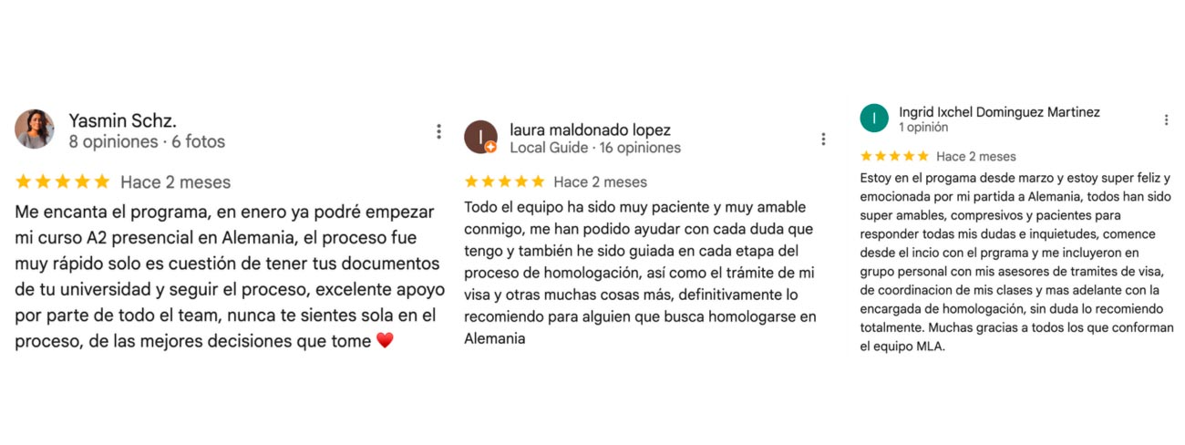 Todos estos servicios están incluídos en nuestro Programa MLA Germany®