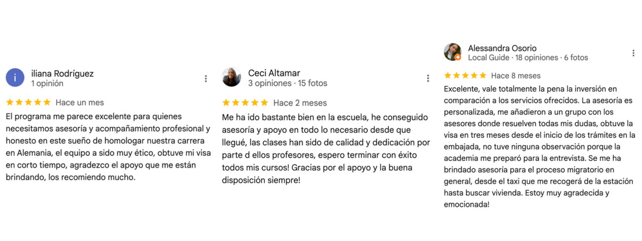 Todos estos servicios están incluídos en nuestro Programa MLA Germany®