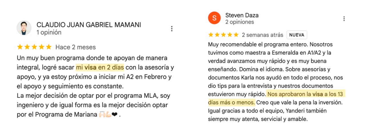 Todos estos servicios están incluídos en nuestro Programa MLA Germany®